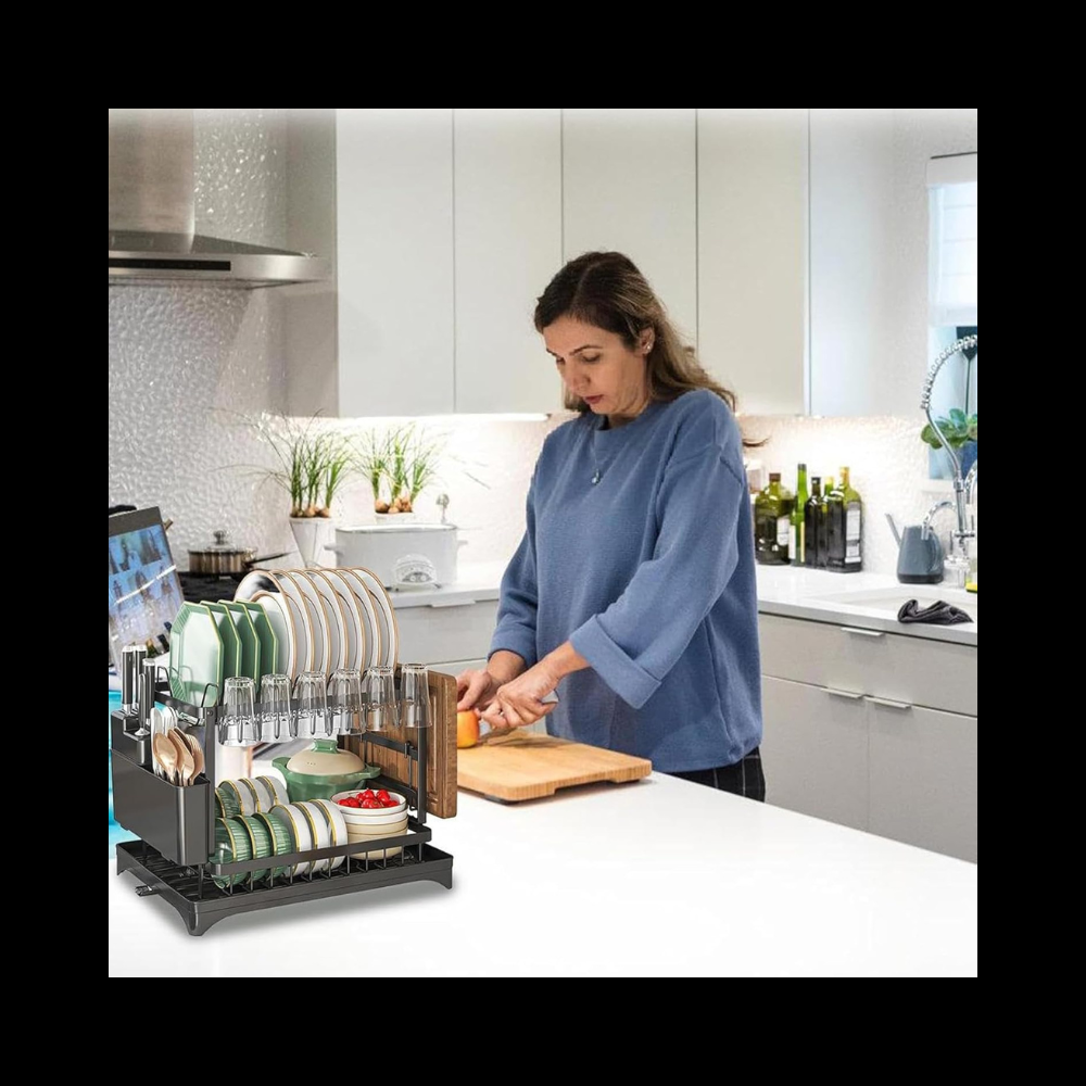 🧼 Estante Organizador y Escurridor de Platos 4 en 1 – Ahorra Espacio y Mantén tu Cocina Impecable