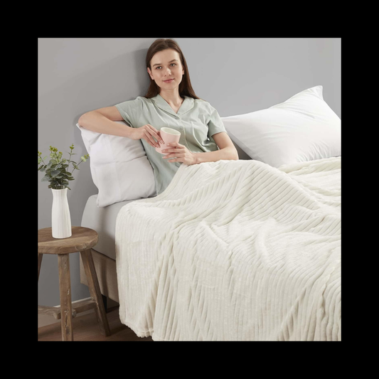 Cobija piel de conejo textura acanalada