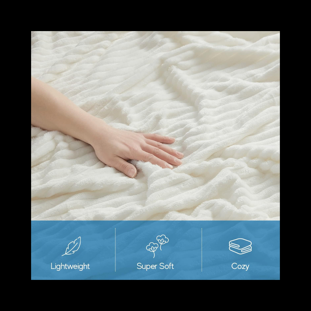 Cobija piel de conejo textura acanalada