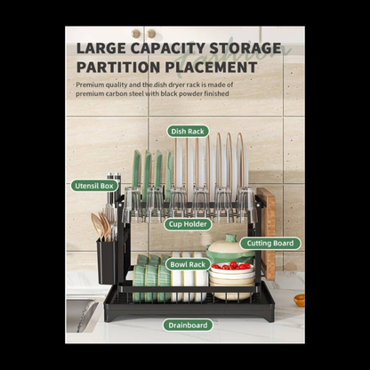 🧼 Estante Organizador y Escurridor de Platos 4 en 1 – Ahorra Espacio y Mantén tu Cocina Impecable