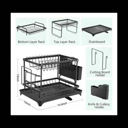 🧼 Estante Organizador y Escurridor de Platos 4 en 1 – Ahorra Espacio y Mantén tu Cocina Impecable