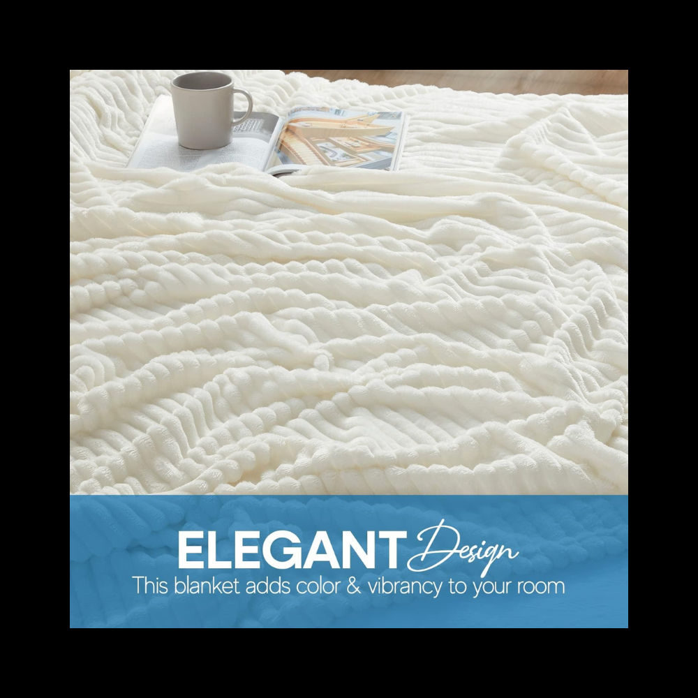 Cobija piel de conejo textura acanalada